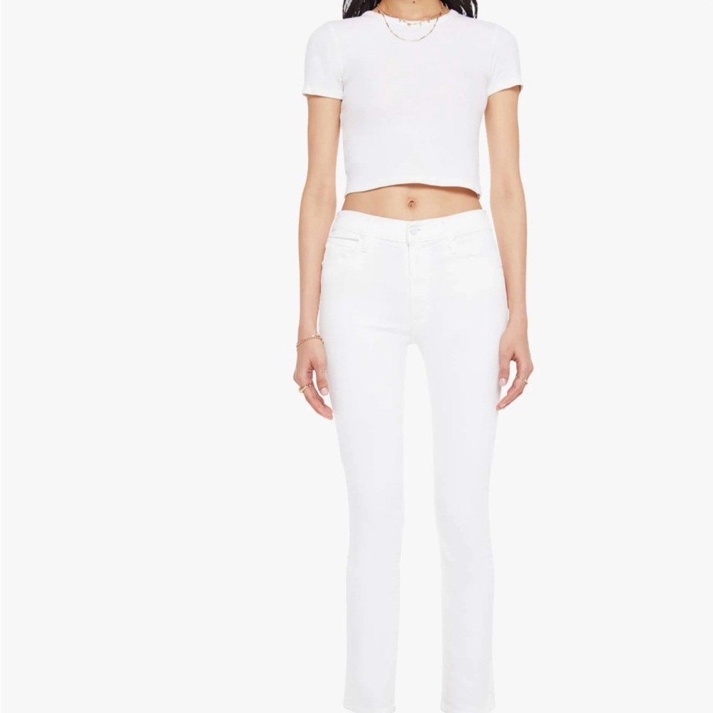 MOTHER White Skinny Jeans High-Waisted